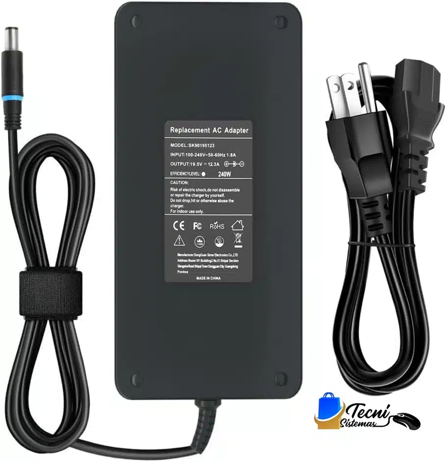 51C2DSzBuvL._AC_SL1000_ Cargador compatible Dell/HP 240W 19.5V 12.3A modelo SK90B195123 conector 7.4x5.0mm