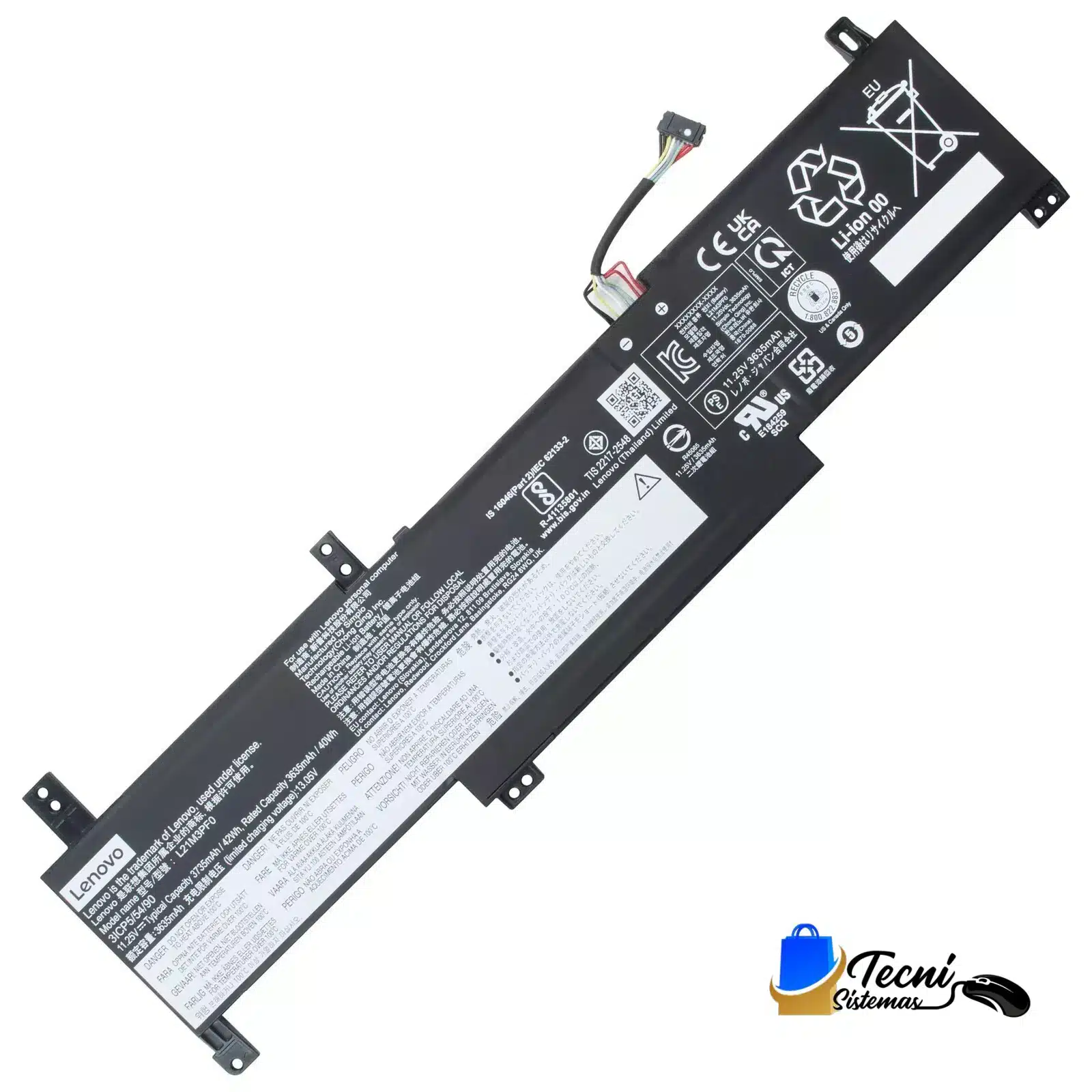 $_57 Batería original Lenovo 1 14IGL7 L21D3PF0 / L21M3PF0 11.25V 42Wh