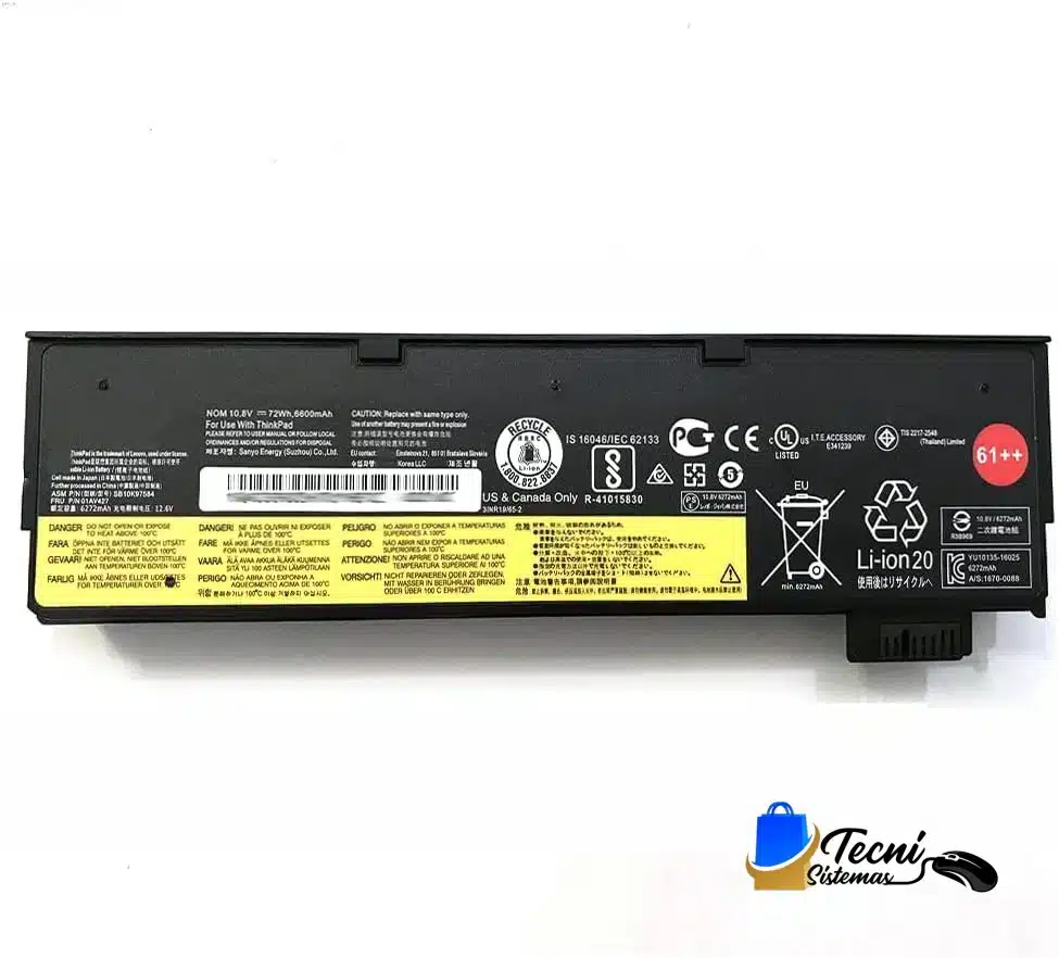 61++ Bateria-compatible-lenovo-72wh-61-01av427-01