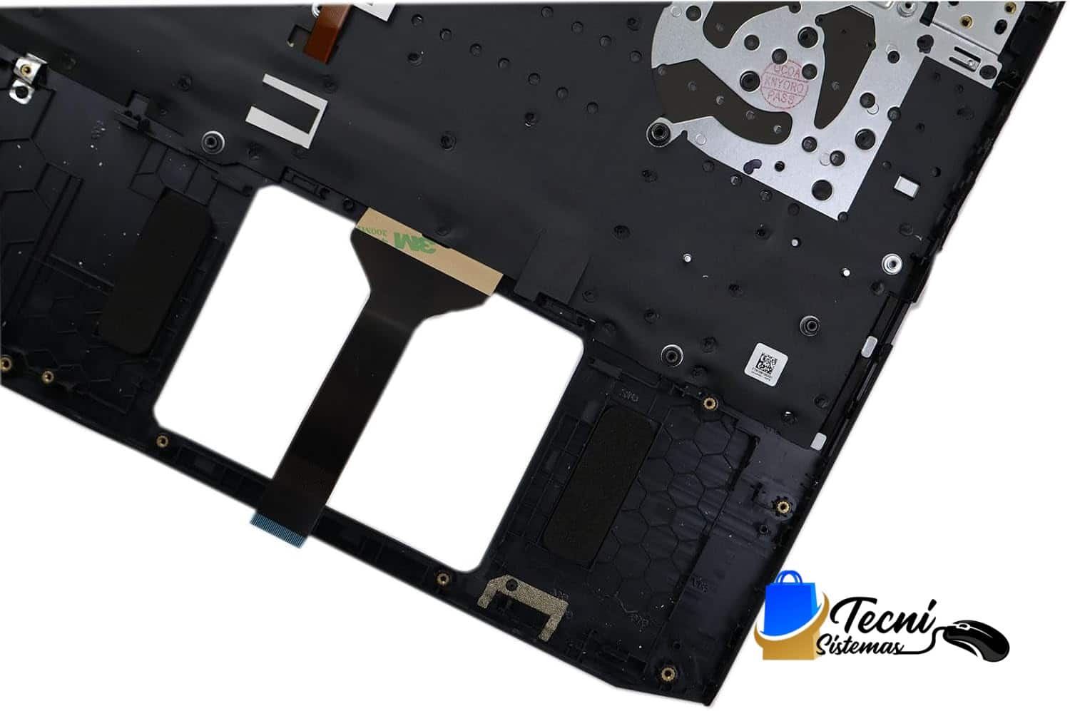 Vista lateral del palmrest con teclado retroiluminado Palmrest con teclado retroiluminado para Acer Nitro 5 AN515-45 AN515-56 AN515-57 15.6 pulgadas — vista 2