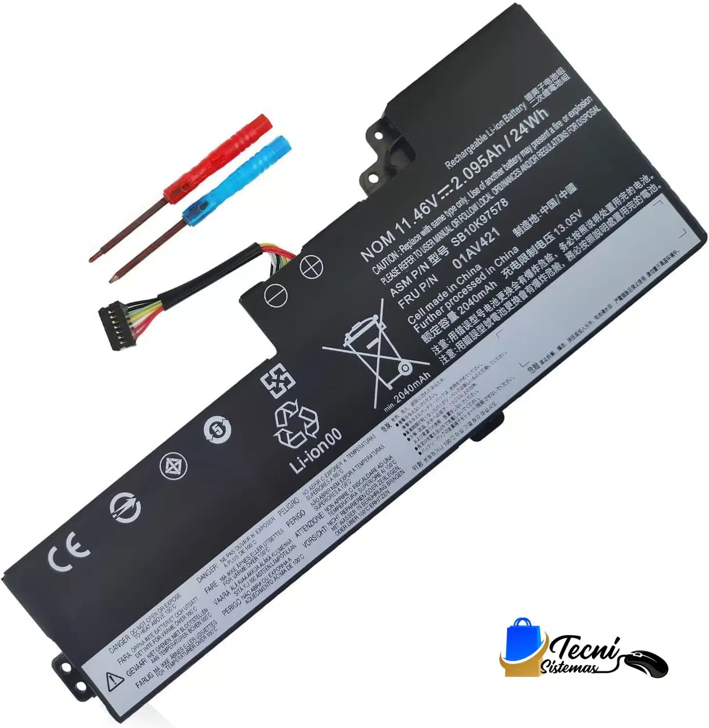 61QqfwMIF3L._AC_SL1500_ Batería compatible Lenovo 01AV421 11,46 V 24 Wh Li-ion para ThinkPad T470/T480 — vista 3