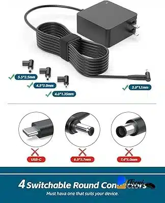 61SN4060YQL._AC_SL400_ Cargador ASUS 65W compatible 19V 3.42A conector redondo 5.5×2.5 mm — vista 2