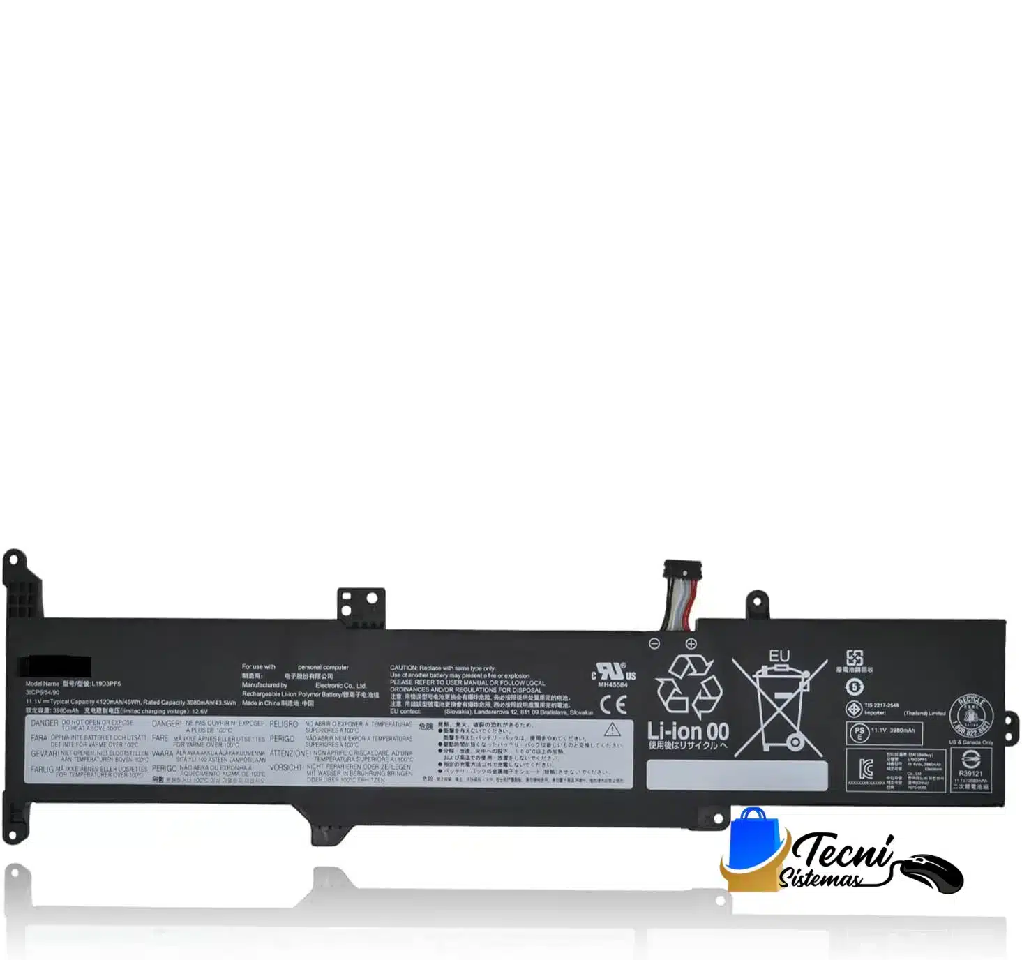 Version 1.0.0 Batería Lenovo IdeaPad 3-14ADA05 V14 G1-IML 82NA 11.1V modelo L19C3PF7 L19D3PF5 L19L3PF5