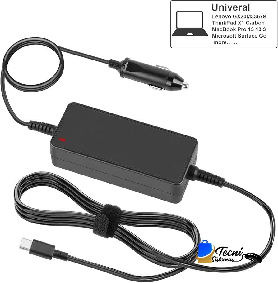 61nt54H39wL._AC_UF894,1000_QL80_ Cargador de auto USB-C 90 W rápido para Chromebook, MacBook y laptops USB-C — vista 2