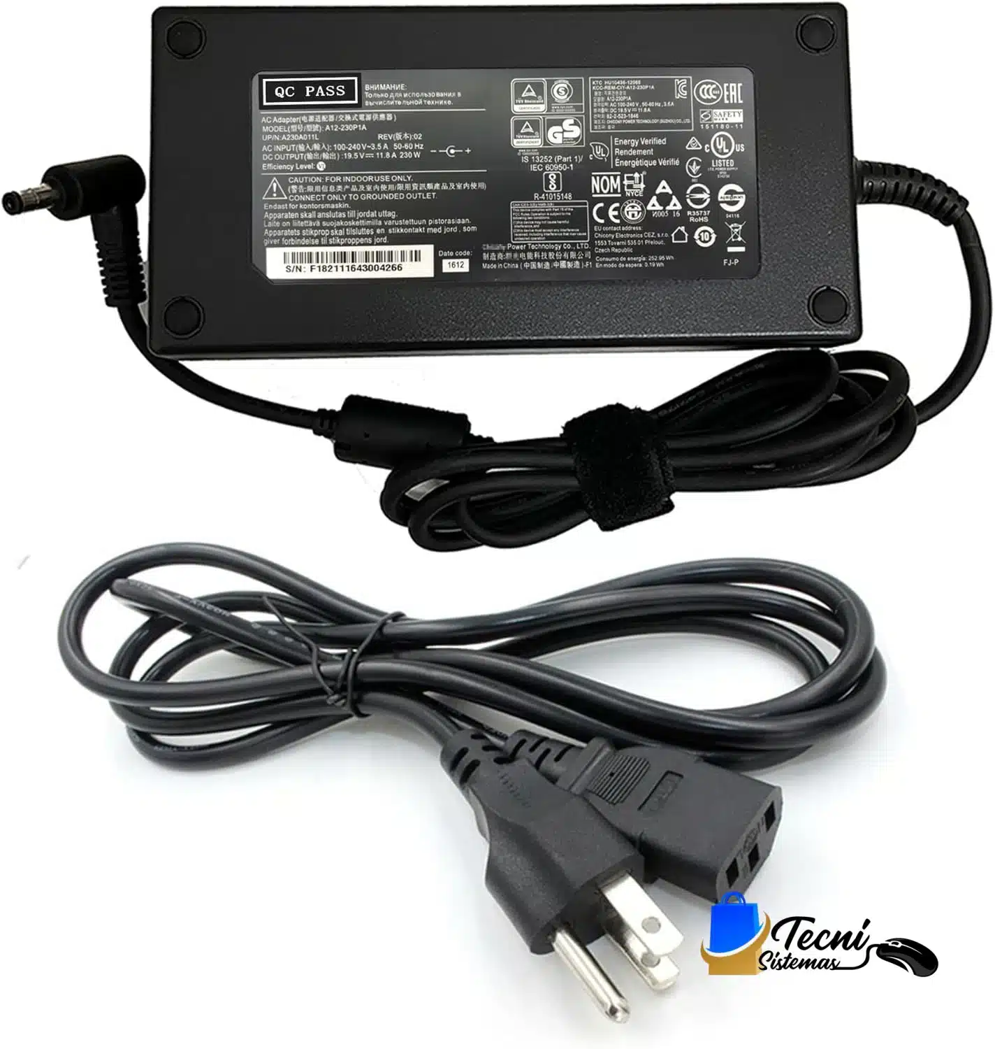 7106nIXev1L._AC_SL1500_ Cargador MSI 230W 19.5V 11.8A punta 5.5x2.5mm compatible GS65 GS66 GS75 GS76 WS65 WS66 WS75 WS76
