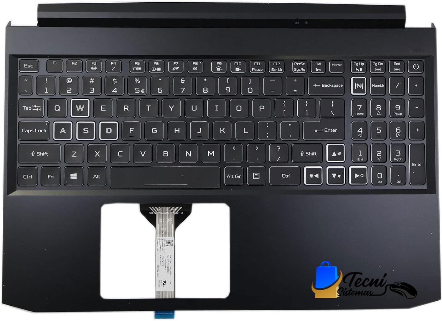 71R+4IlMAiL._AC_SL1500_ Palmrest Acer Nitro 5 AN515-45 AN515-56 AN515-57 con teclado retroiluminado 15.6″ — vista 5