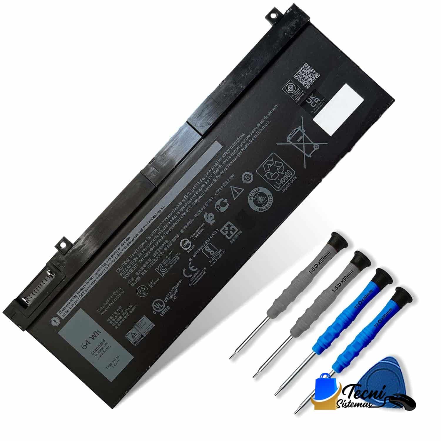 Version 1.0.0 Batería compatible Dell 5TF10 de 64Wh y 7.6V para Dell Precision 7530, 7540, 7730 y 7740