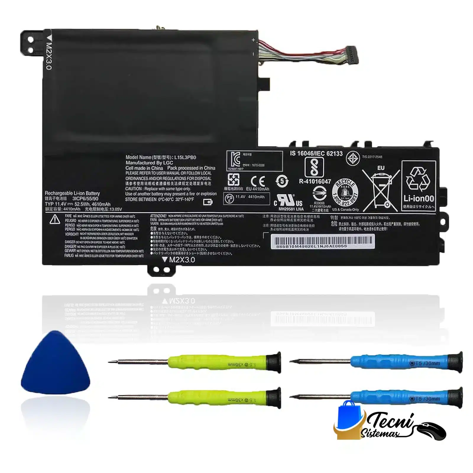 Version 1.0.0 Batería compatible Lenovo L15L3PB0 Tipo A 10.8V 45Wh para IdeaPad 310 y 320