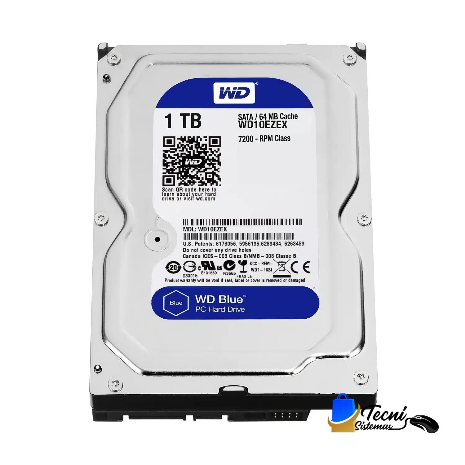 Version 1.0.0 Disco Duro Interno Western Digital WD Blue 1TB 3.5″ SATA 6Gb/s 7200rpm