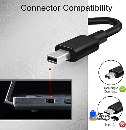 71cwiWP2SXL._AC_SX425_ USB-C adapter connected to a device; inset highlights a USB-C port and a green compatibility checkmark.