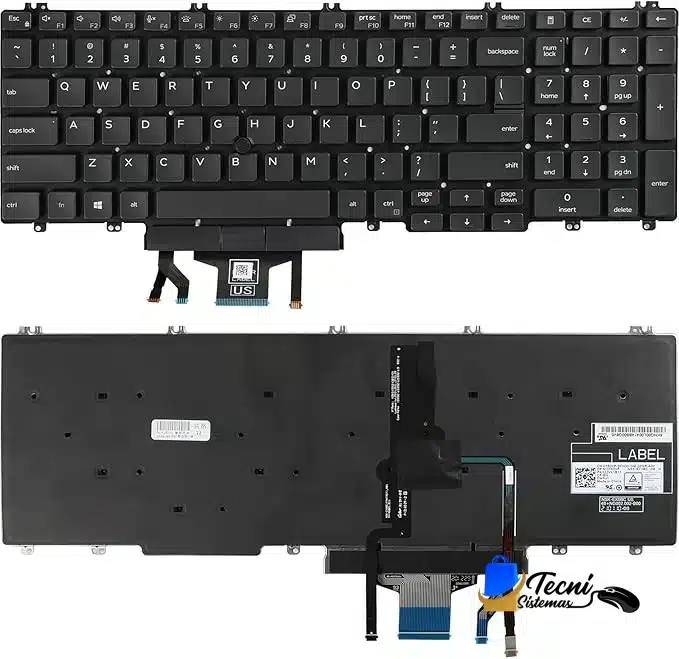 71qxbLUf-JL._AC_SX679_ Teclado Dell Latitude 5500 5501 5510 5511 Precision 3540 3541 retroiluminado Dual Pointing P/N 0WMCDP — vista 2