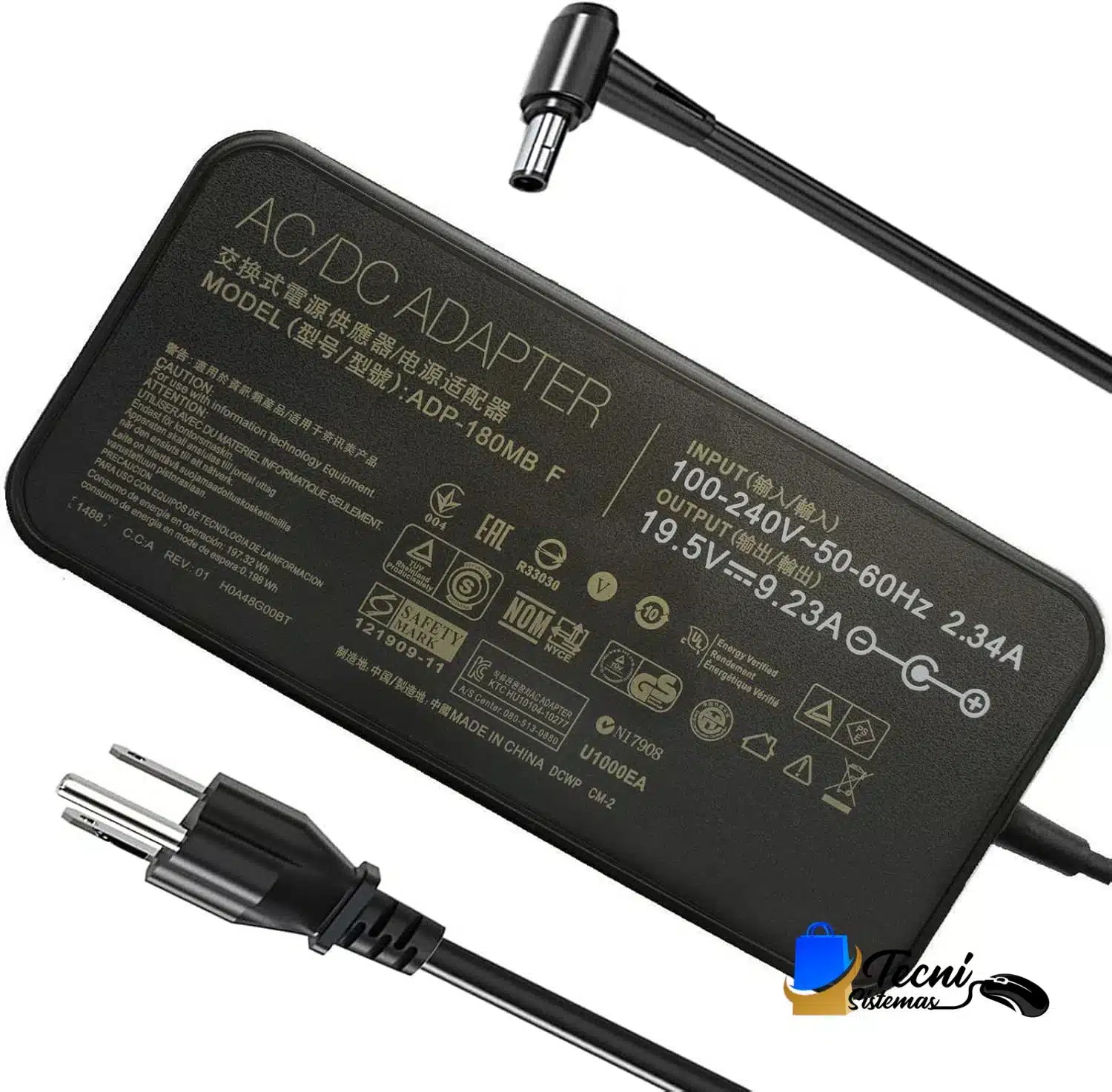 Version 1.0.0 Cargador Asus ADP-180MB F 180W 19.5V 9.23A conector 5.5x2.5mm