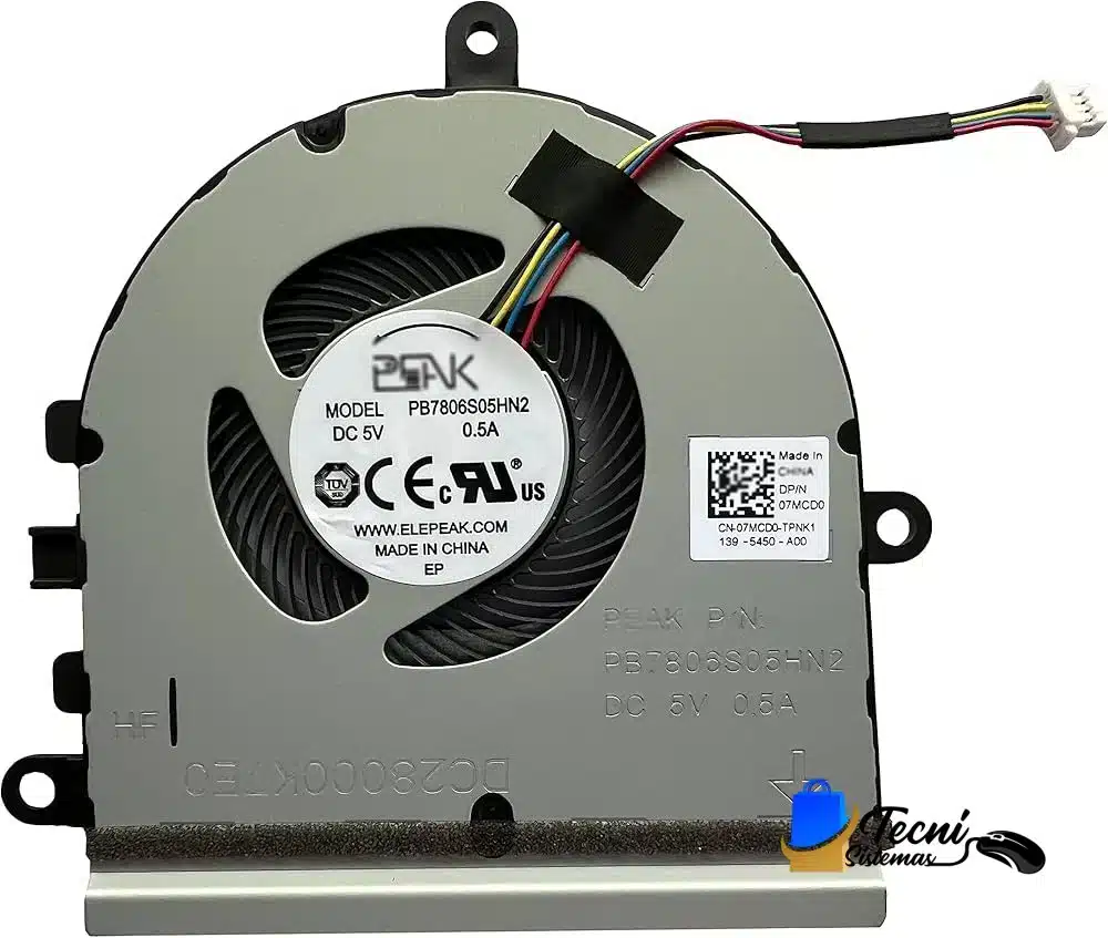 81YInwFE32L._AC_UF1000,1000_QL80_ Ventilador de refrigeración CPU Dell Inspiron 5570 5575 3501 3505 3533 3583 3584 3585 5593 7MCD0 07MCD0 5V DC 4 pines