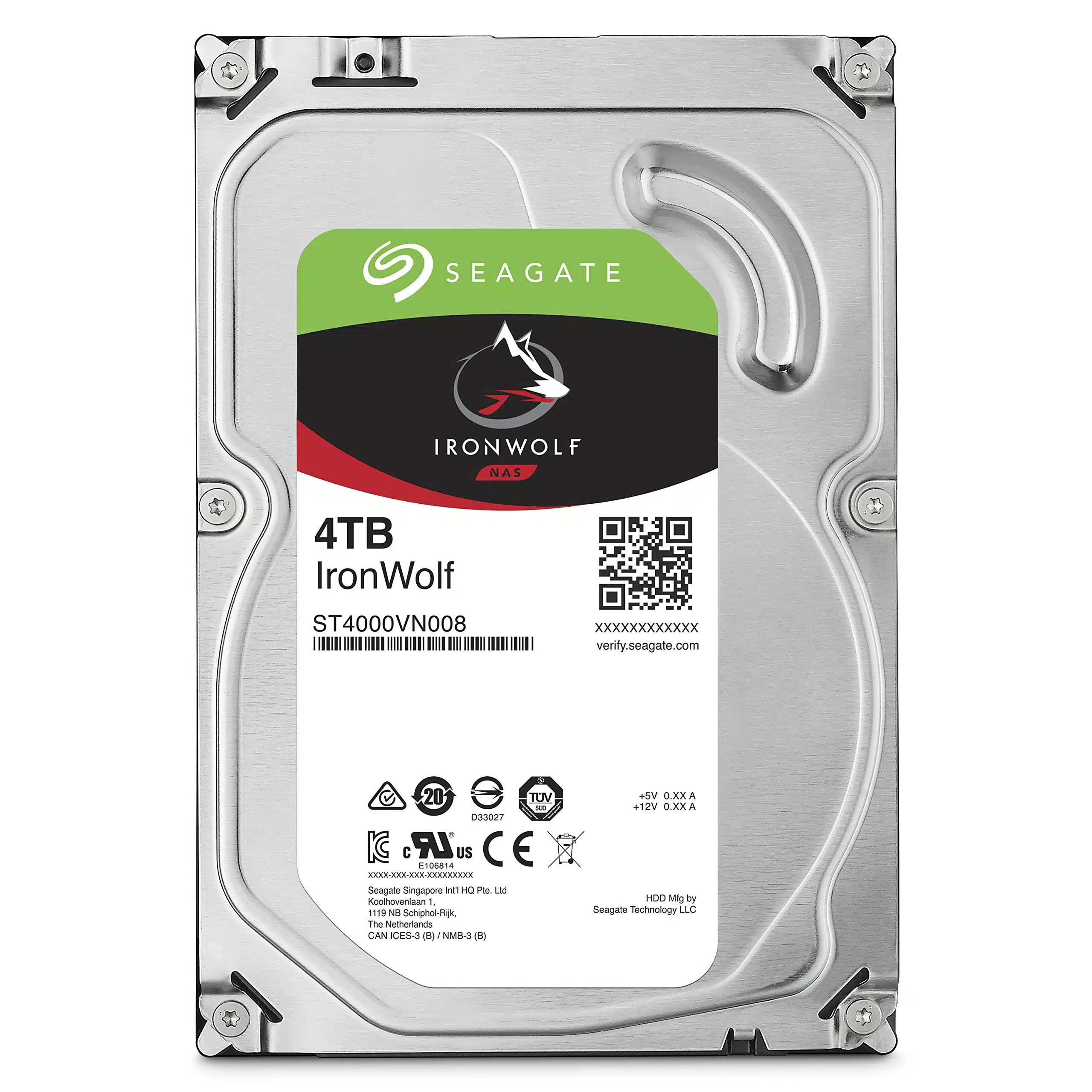 Version 1.0.0 Disco Duro Interno Seagate IronWolf ST4000VN006 4TB SATA 6Gb/s 5400rpm para NAS