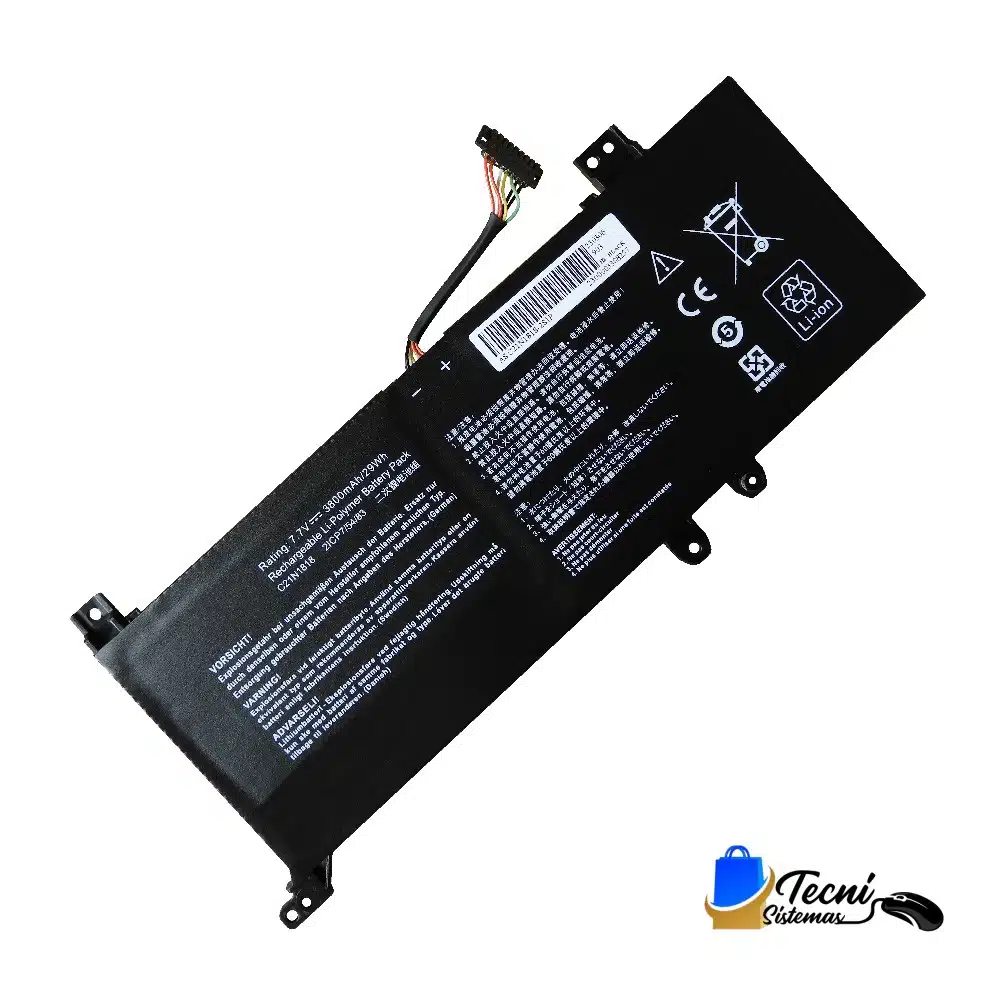 Batería ASUS B21N1818 2 Batería compatible ASUS B21N1818-1 C21N1818 Tipo A 7.7V 4800mAh Li-ion
