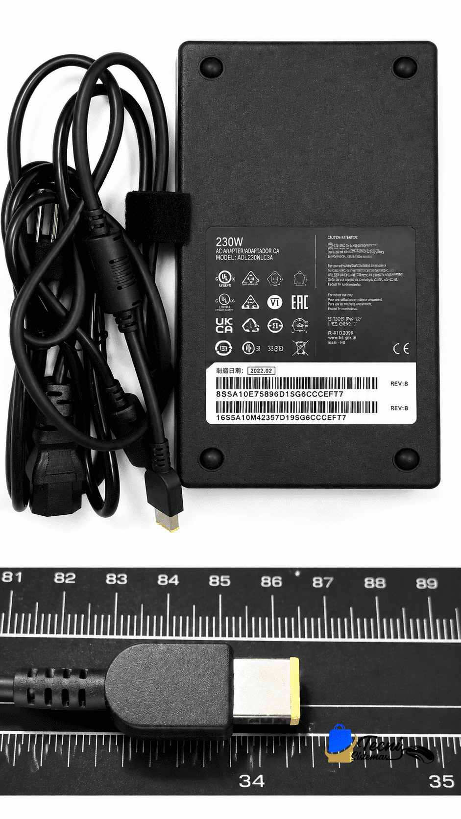 ChatGPT Image 14 ago 2026, 11_17_42 a.m. Cargador compatible Lenovo 270W punta rectangular 20V 13.5A para Lenovo Legion y ThinkPad — vista 2