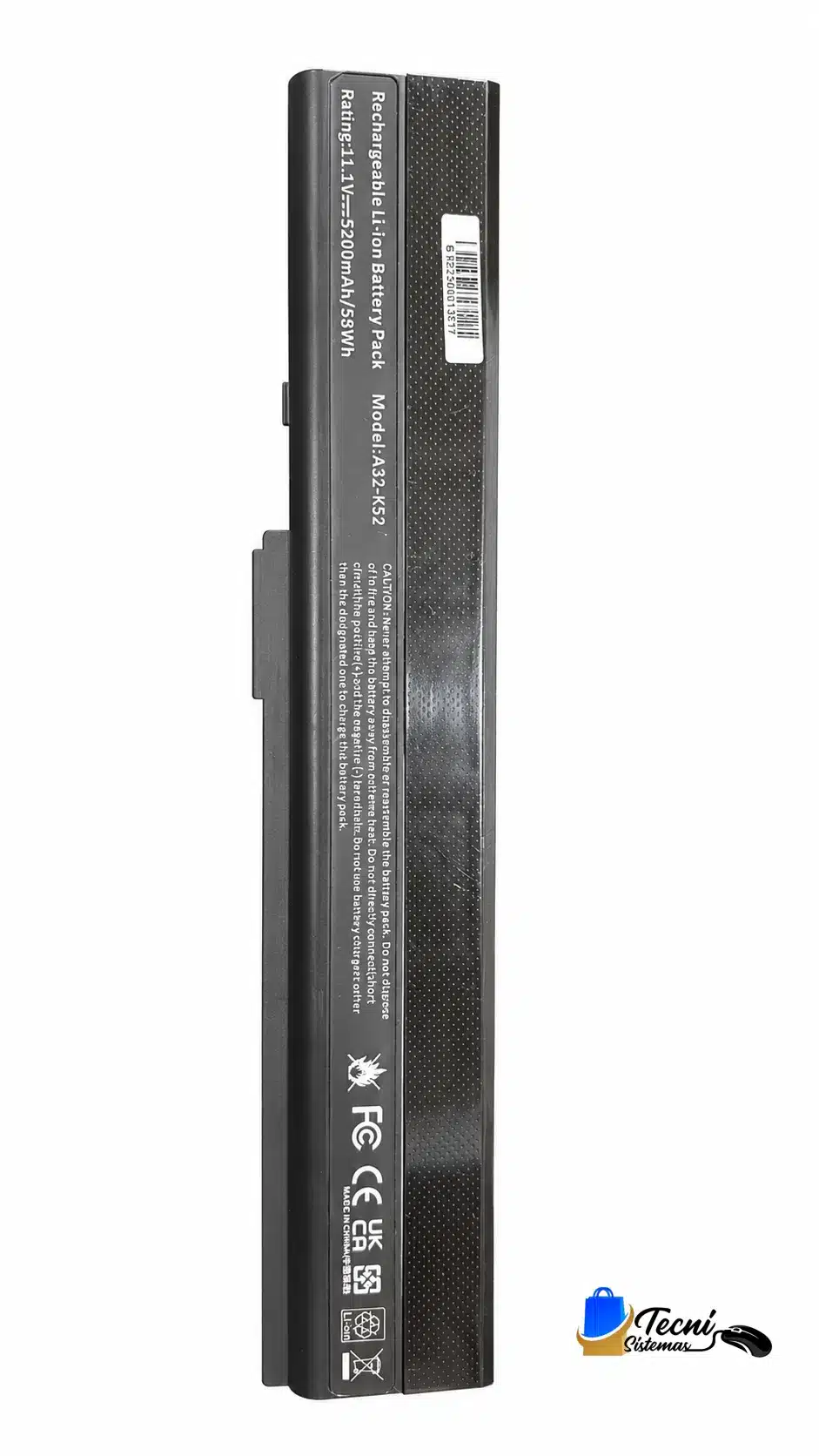 ChatGPT Image 22 jun 2026, 02_43_24 p.m. Batería compatible ASUS A32-K52 10.8V 58Wh 5200mAh — vista 1