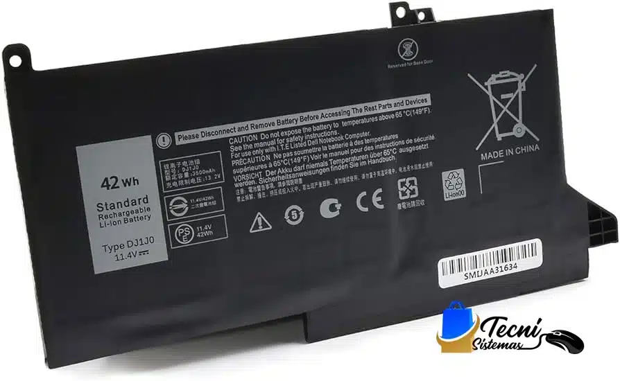 DELL-DJ1J0 Batería compatible Dell DJ1J0 de iones de litio para laptops Dell Latitude 7280 7290 7480 7490 y Precision 3520 3530