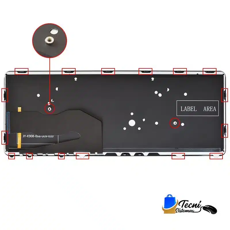 Hf9fb004cc4e545f6bc6ef4bf22d547c9s Teclado retroiluminado HP EliteBook 840 G1 850 G1 español negro P/N 736654-001 731179-001 — vista 2