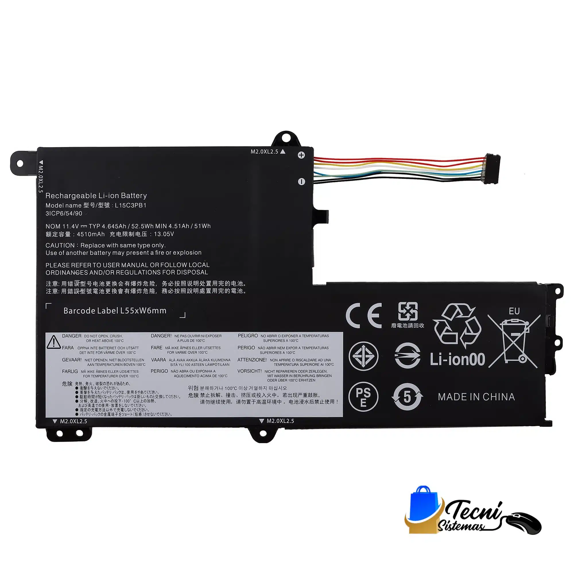 Version 1.0.0 Bateria-compatible-lenovo-l15c3pb1-45wh-y-11-52-01