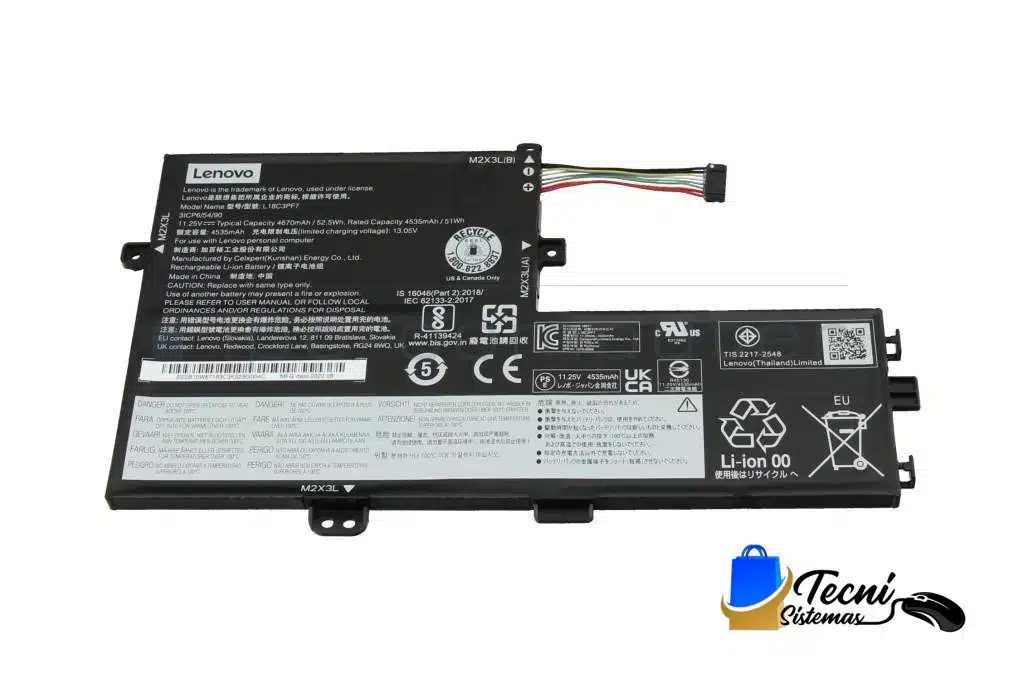 Original Lenovo L18M3PF7 Batería original Lenovo L18M3PF7 11.46V 45Wh 3950mAh Li-Polymer 3 celdas