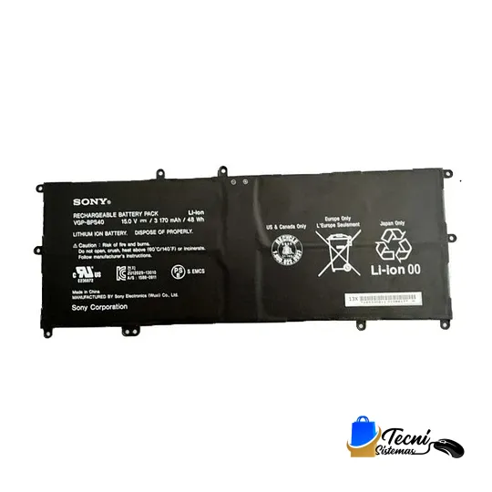 SONY BATERRY Batería Sony VGP-BPS40 48Wh 15V para VAIO Flip SVF14N