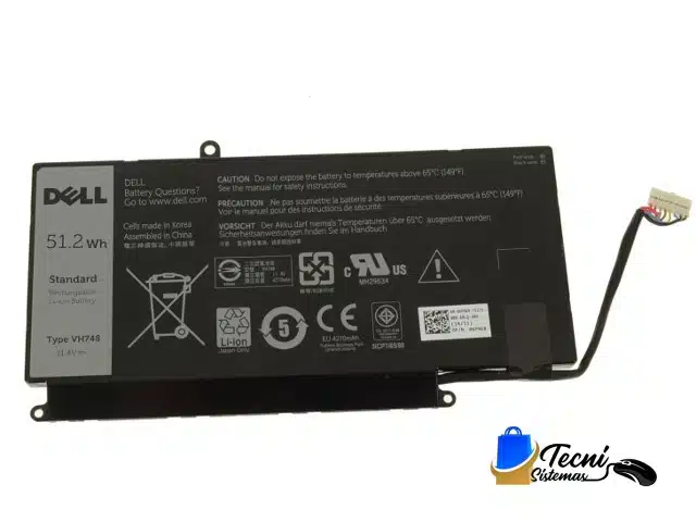 VH748a1 (1) Batería original Dell VH748 para Vostro 5470, 11.4V 51.2Wh 3 celdas