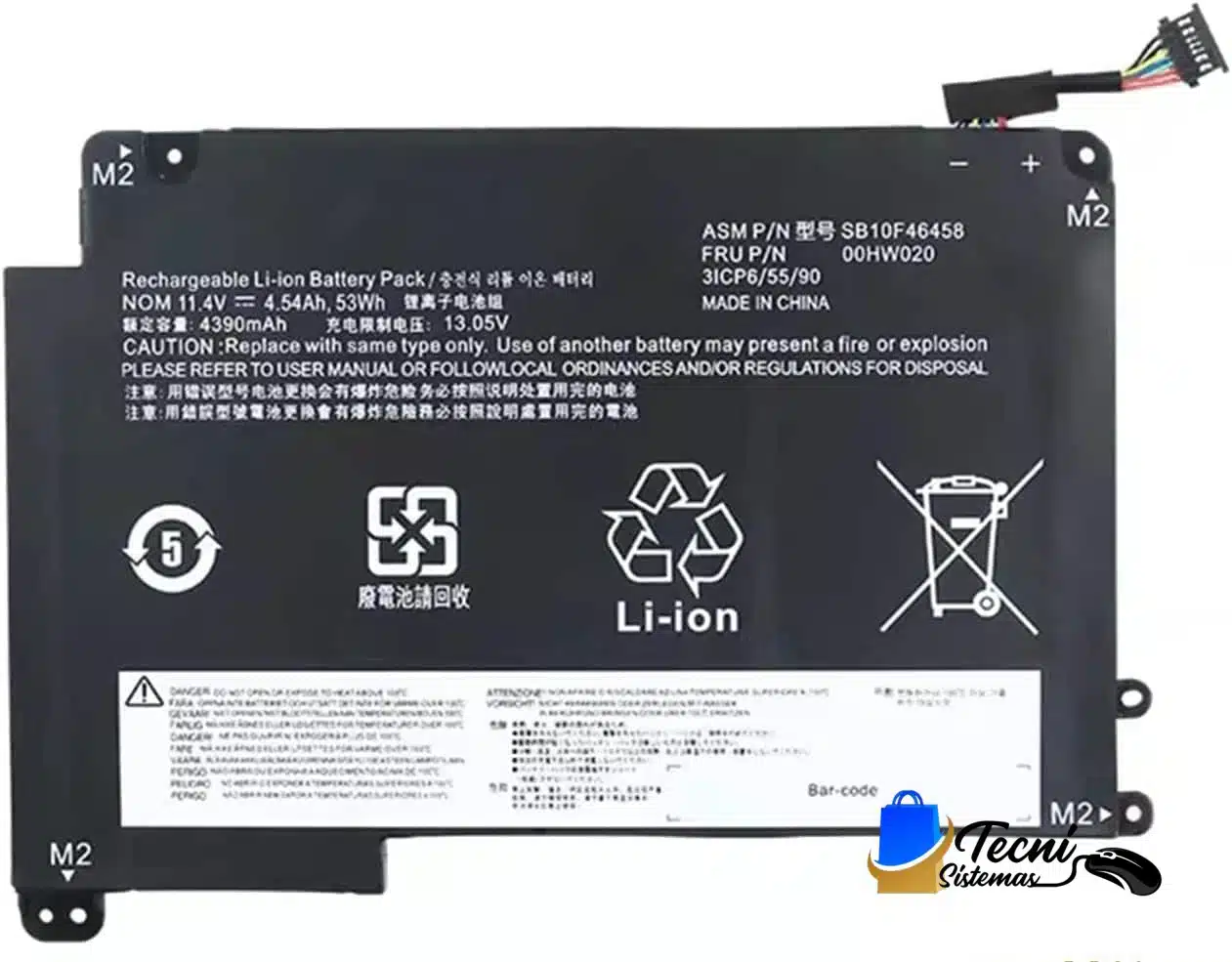 Yoga14 00HW020 00HW021 Batería compatible Lenovo Yoga 14 00HW020 00HW021 11.4V 56Wh — vista 2