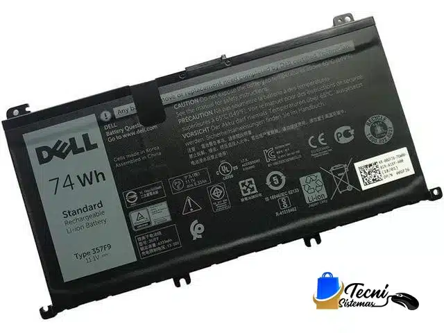 bateria-dell-357f9-original-74wh-1 Batería original Dell 357F9 71JF4 74Wh 11.1V Li-Ion compatible con Inspiron 5576 5577 7557 7559 7566 7567