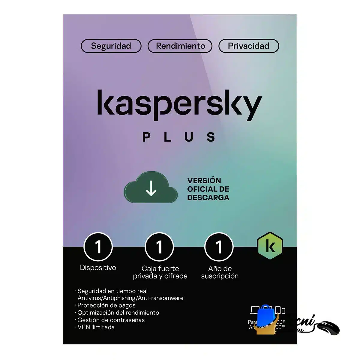 plus 1.0 Licencia Kaspersky Plus Antivirus para PC y dispositivos, protección integral por 1 año