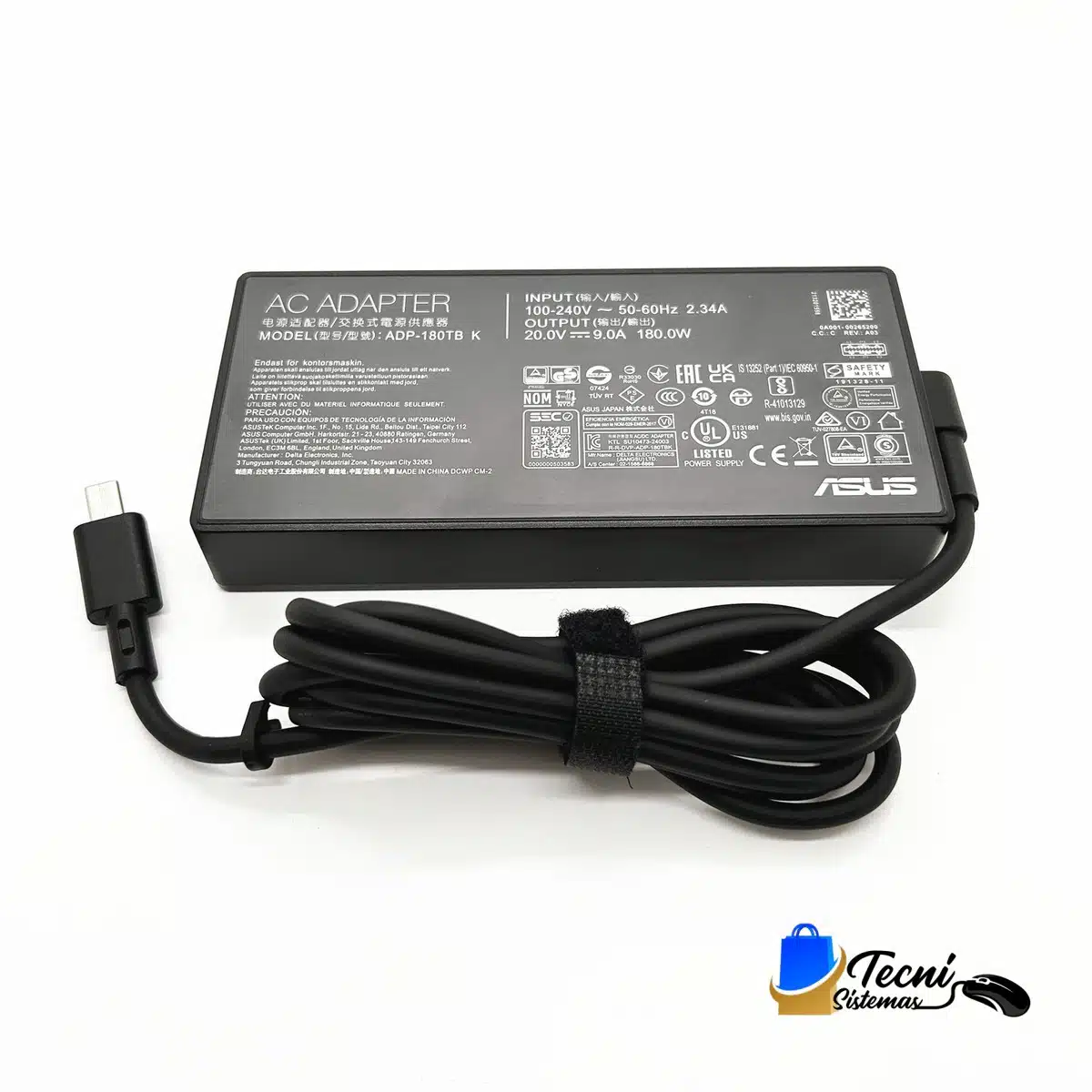 s-l1200 Cargador Delgado 180W para Asus ROG Zephyrus G14 2024 GA403, 20V 9A, conector rectangular