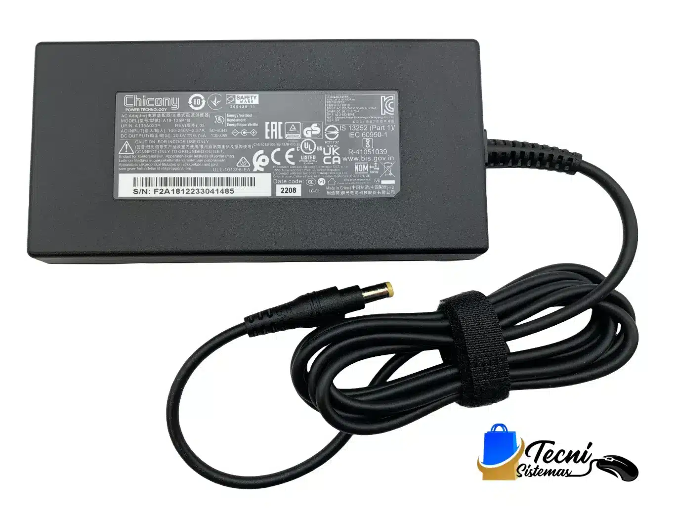 s-l1600 (3) Cargador Original Chicony A18-135P1B 135W 20V compatible MSI GT60 GT683 GF63 punta 7.5mm