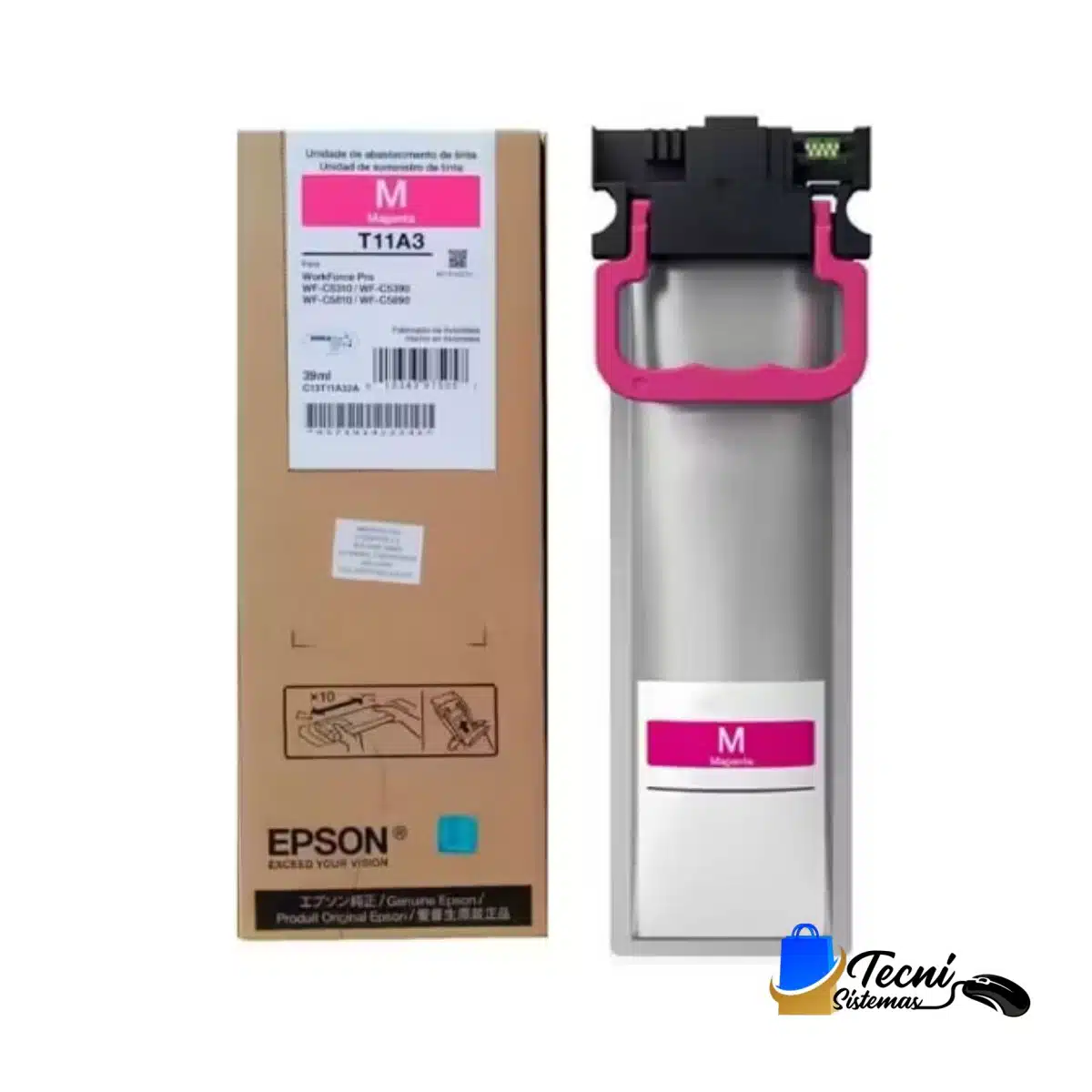 t11a3 Tóner Epson T11A3 Magenta en bolsa, rendimiento 1400 páginas al 5% de cobertura, compatible con Epson WorkForce Pro