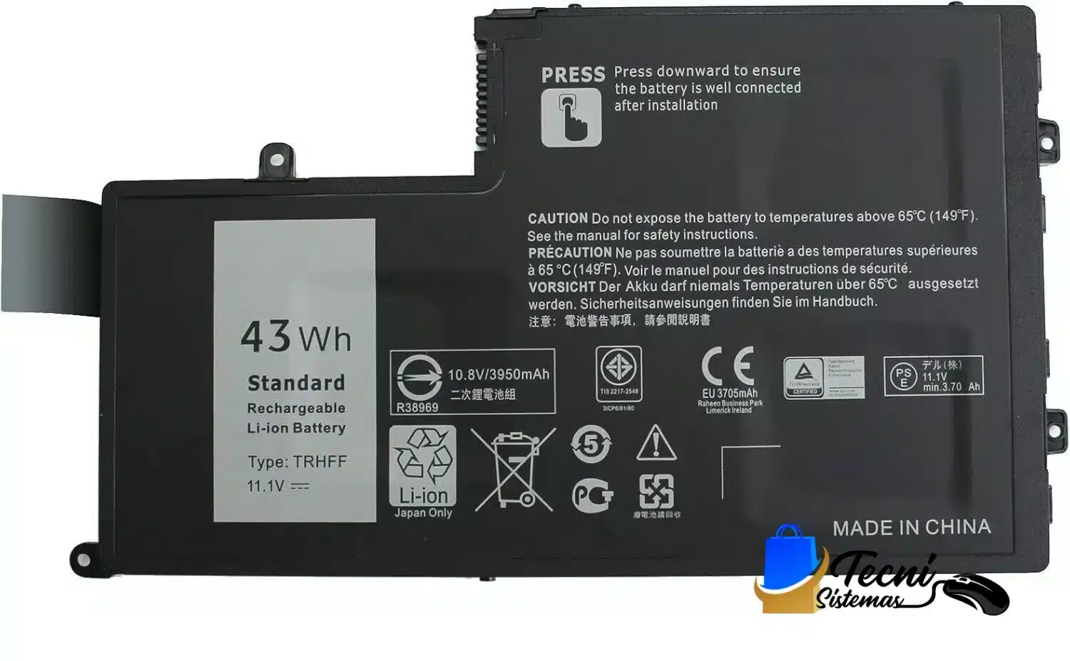 Batería Compatible Dell TRHFF 43Wh 11.1V Batería Compatible Dell TRHFF 43Wh 11.1V