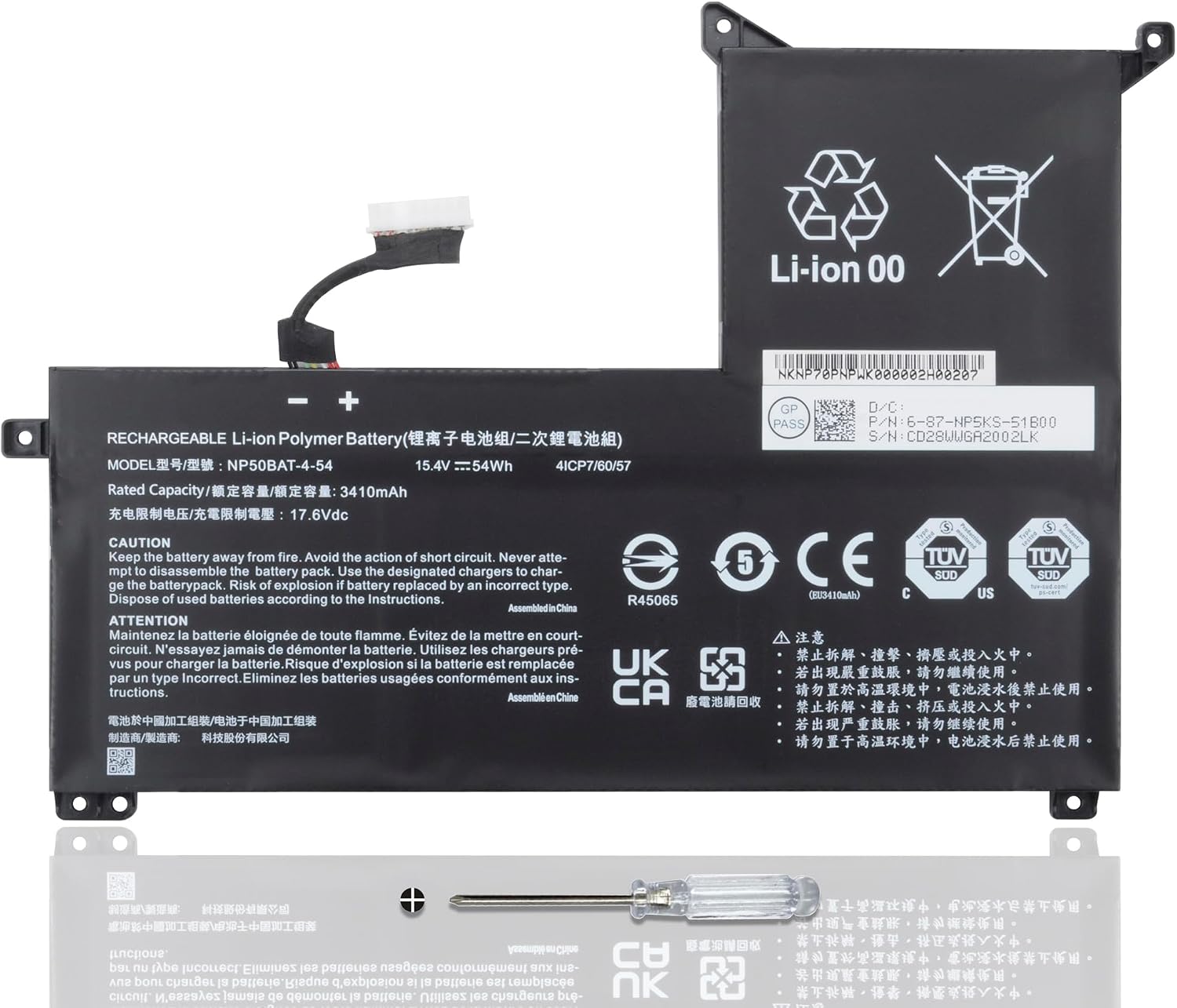 71NOiHSBofL._AC_SL1500_ Batería Compatible GIGABYTE NP50BAT-4-54 54Wh 15.4V Li-ion 4 celdas