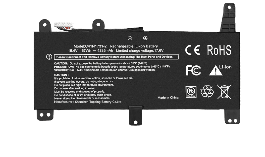 Captura de pantalla 2026-10-06 141358 Batería compatible ASUS C41N1731-2 de 66Wh y 15.4V, polímero de litio, 4 celdas, instalación interna